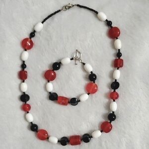 Artisan Made Beaded Necklace & Bracelet Set